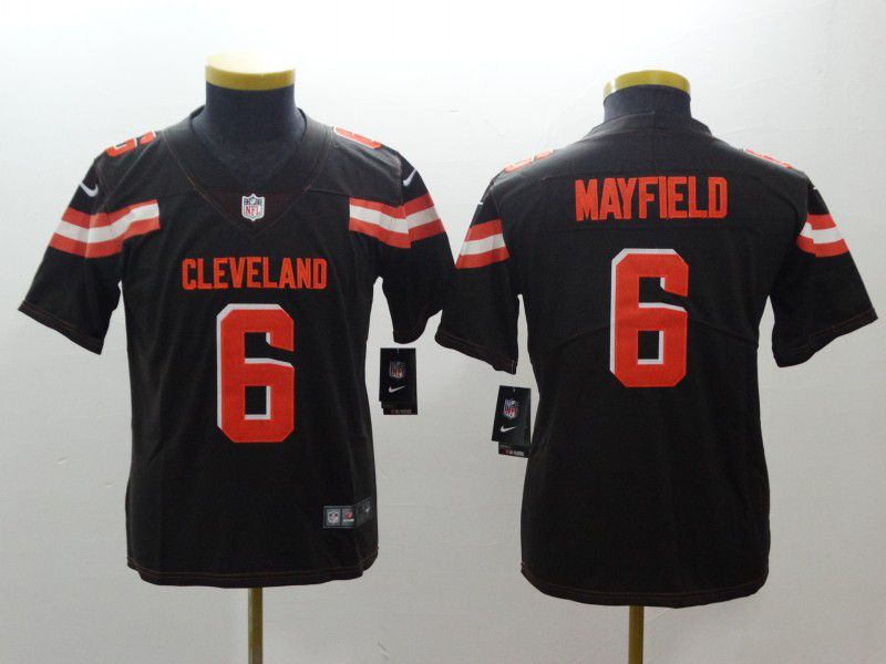 Youth Cleveland Browns #6 Mayfield Brown Nike Vapor Untouchable Playe NFL Jerseys